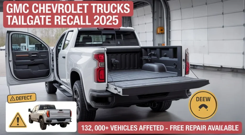 gmc chevrolet trucks tailgate recall