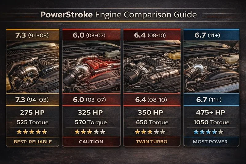Compression chart of 6.0, 6.7 , 7.3 powerstroke