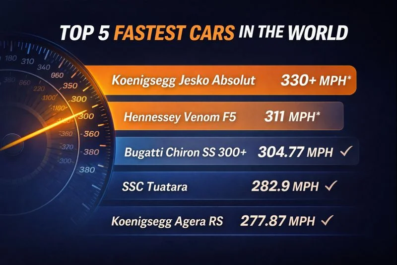 Top 5 fastest car in the world