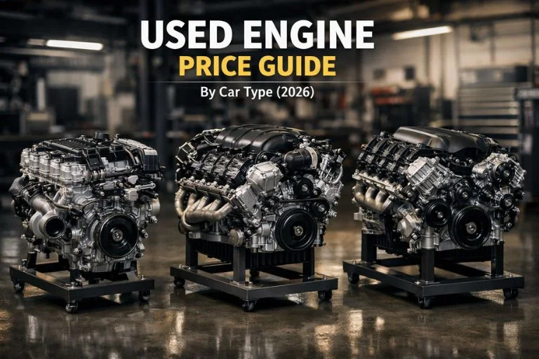 Used Engine Price Guide by Car Type Used Engine Price Guide By Car Typeshowing 4 cylinder V6 and V8 engines in workshop